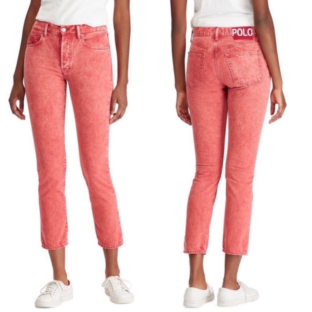 Polo Ralph Lauren Denim Callen High-rise Slim Jeans in Red